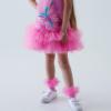 Picture of Daga Girls Pink Paradise Butterfly Tulle Hem Dress  - Fucsia Pink