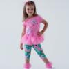 Picture of PRE ORDER Daga Girls Pink Paradise Tunic & Capri Leggings Set X 2 - Fucsia Pink Blue