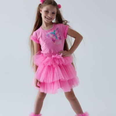 Picture of Daga Girls Pink Paradise Top & Tulle Skirt Set X 2 - Fucsia Pink