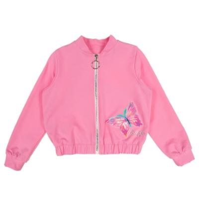 Picture of Daga Girls Pink Paradise Butterfly Applique Bomber Jacket - Fucsia Pink