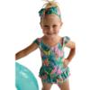 Picture of Daga Girls Pink Paradise AOP Print Lycra Swimsuit  - Multi