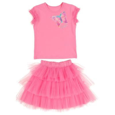 Picture of Daga Girls Pink Paradise Top & Tulle Skirt Set X 2 - Fucsia Pink