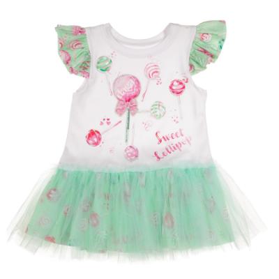 Picture of Daga Girls More Sugar Lollipop Applique Dress - White Fucsia Green