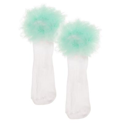 Picture of Daga Girls  Ankle Socks With Tulle - White Green