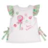 Picture of Daga Girls More Sugar Tunic & Capri Leggings Set X 2 - White Green Fucsia