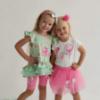 Picture of PRE ORDER Daga Girls More Sugar Ruffle Tunic & Capri Leggings Set X 2 - Green Fucsia Pink