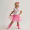 Picture of PRE ORDER Daga Girls More Sugar Top & Tulle Skort Set X 2 - White Fucsia Pink