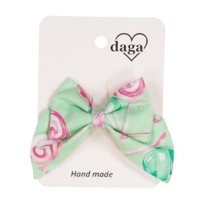 Picture of Daga Girls More Sugar Lollipop Print Bow Hairclip - Fucsia Pink Green