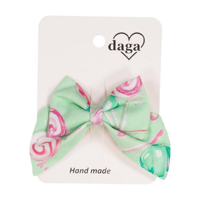 Picture of Daga Girls More Sugar Lollipop Print Bow Hairclip - Fucsia Pink Green