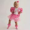 Picture of PRE ORDER Daga Girls More Sugar Lollipop Applique Bomber Jacket - Fucsia Pink