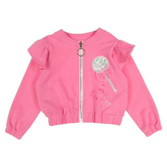 Picture of Daga Girls More Sugar Lollipop Applique Bomber Jacket - Fucsia Pink