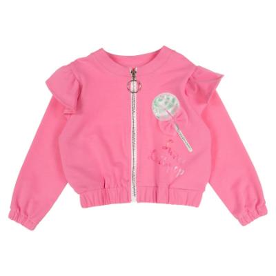 Picture of PRE ORDER Daga Girls More Sugar Lollipop Applique Bomber Jacket - Fucsia Pink