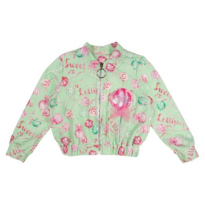 Picture of PRE ORDER Daga Girls More Sugar AOP Lollipop Print Bomber Jacket - Green Fucsia Pink 