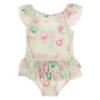 Picture of PRE ORDER Daga Girls More Sugar AOP Print Lycra Swimsuit  - Green Fucsia Pink