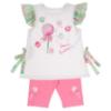 Picture of Daga Girls More Sugar Tunic & Capri Leggings Set X 2 - White Green Fucsia