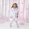 Picture of PRE ORDER A Dee Heavenly Hydrangea Celine Print Frill Jacket - Bright White