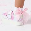 Picture of A Dee Heavenly Hydrangea Clemintine Bow Ankle Socks - Bright White Pink