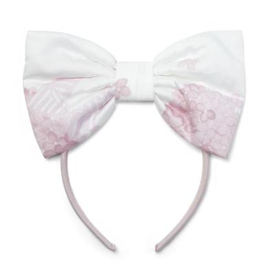 Picture of A Dee Heavenly Hydrangea Cassandra Print Bow Headband - Bright White