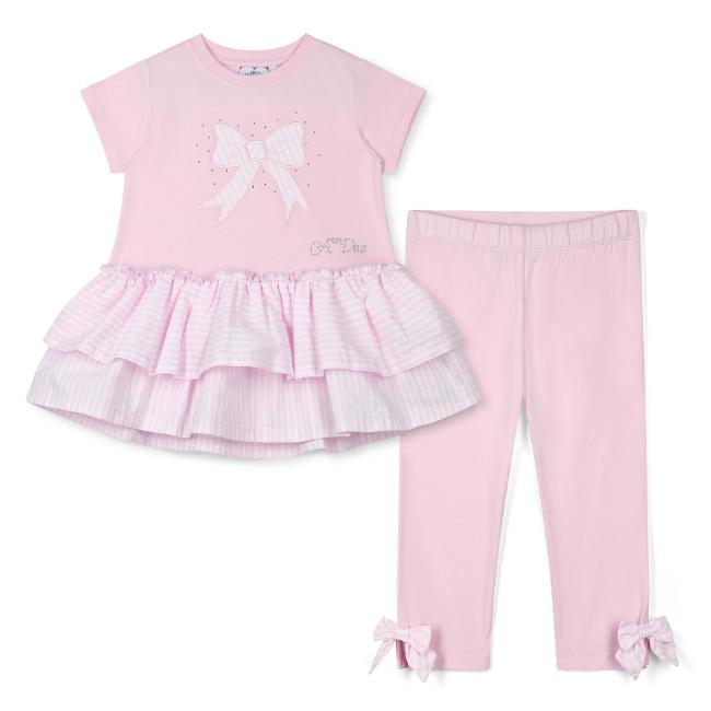 Picture of A Dee Heavenly Hydrangea Cecelia Seersucker Frill Legging Set X 2 - Pink Blossom