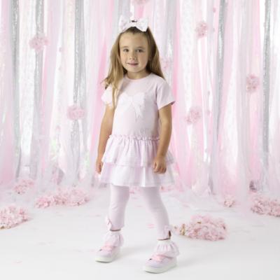 Picture of A Dee Heavenly Hydrangea Cecelia Seersucker Frill Legging Set X 2 - Pink Blossom