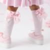 Picture of A Dee Heavenly Hydrangea Charleigh Bow Knee High Socks - Pink Blossom