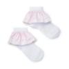 Picture of A Dee Heavenly Hydrangea Capri Seersucker Frill Ankle Socks - Bright White 