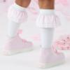 Picture of A Dee Heavenly Hydrangea Colette Seersucker Frill Knee High Socks - Bright White 