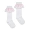 Picture of A Dee Heavenly Hydrangea Colette Seersucker Frill Knee High Socks - Bright White 