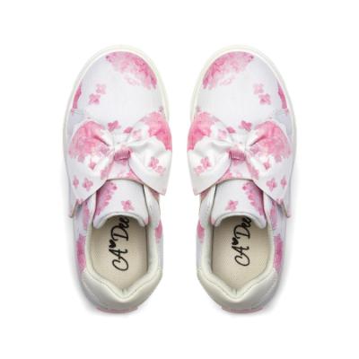 Picture of A Dee Heavenly Hydrangea Bowie Print Trainer - Pink Blossom