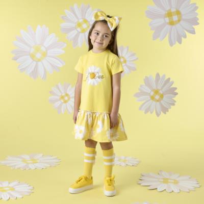 Picture of A Dee Daisy Dreamer Dove Daisy Drop Waist Dress - Daisy Yellow