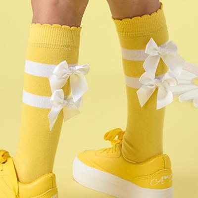 Picture of A Dee Daisy Dreamer Dawn Double Bow Knee High Socks - Daisy Yellow