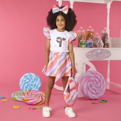 Picture of A Dee Lollipop Love Enya Stripe Skort Set X 2 - Bright White