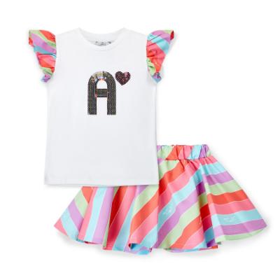 Picture of A Dee Lollipop Love Enya Stripe Skort Set X 2 - Bright White