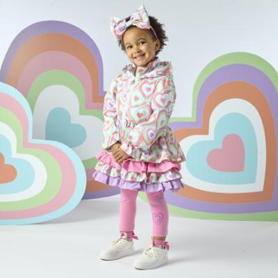 Picture of A Dee Pop Hearts Emelye Heart Print Jacket - Pink Gloss