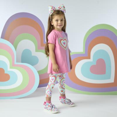 Picture of A Dee Pop Hearts Erin Colourblock Legging Set X 2 - Pink Gloss