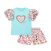 Picture of A Dee Pop Hearts Emma Heart Print Short Set X 2 - Turquoise