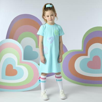 Picture of A Dee Pop Hearts Evangeline Heart T-shirt Dress - Turquoise