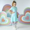 Picture of A Dee Pop Hearts Evangeline Heart T-shirt Dress - Turquoise