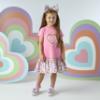 Picture of A Dee Pop Hearts Dove Drop Waist Dress - Pink Gloss