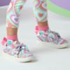 Picture of A Dee Pop Hearts Bowie Print Trainer - Pink Gloss