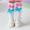 Picture of A Dee Pop Hearts Edith Double Bow Knee High Socks - Bright White 