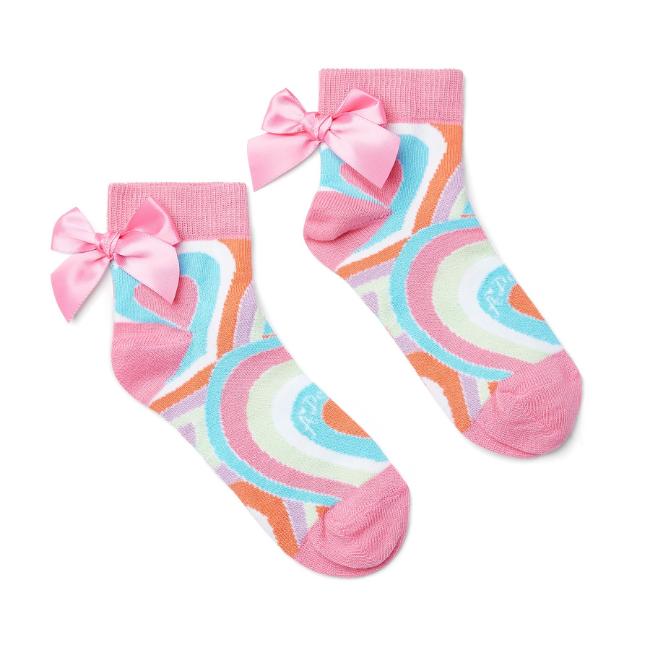 Picture of PRE ORDER A Dee Pop Hearts Evie Bow Ankle Socks - Pink Gloss