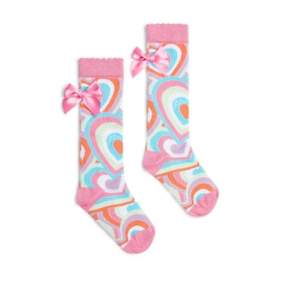 Picture of A Dee Pop Hearts Elena Heart Print Knee High Socks - Pink Gloss 