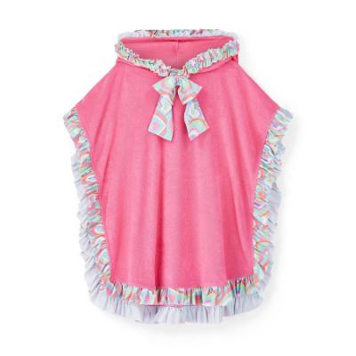 Picture of A Dee Pop Hearts Bubbles Frill Poncho - Pink Gloss