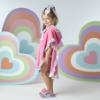 Picture of PRE ORDER A Dee Pop Hearts Bubbles Frill Poncho - Pink Gloss