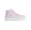 Picture of A Dee Heavenly Hydgrangea Jazzy Stripe Print High Top Canvas Trainers - Pink Blossom