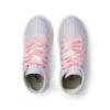 Picture of A Dee Heavenly Hydgrangea Jazzy Stripe Print High Top Canvas Trainers - Pink Blossom