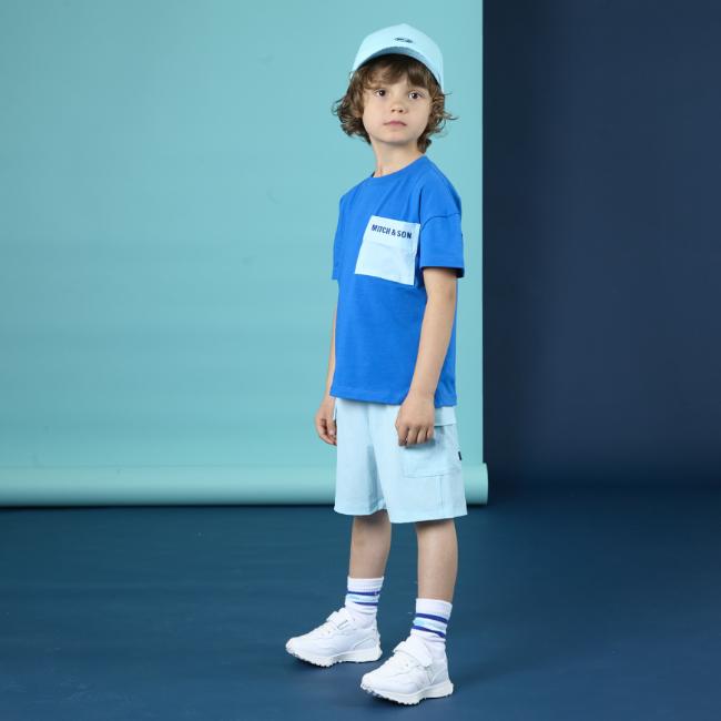 Picture of Mitch & Son JNR Hayes Nylon Pocket T-shirt - Bright Blue