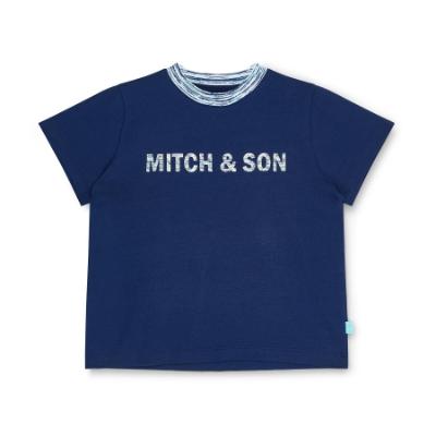 Picture of Mitch & Son JNR Harold Space Dye Logo T-shirt - Blue Navy