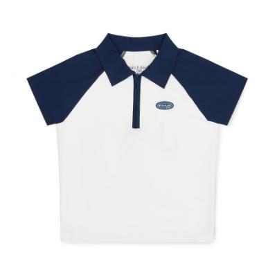 Picture of Mitch & Son JNR Harvey Nylon Sleve Polo - Bright White Navy